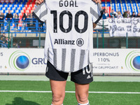 Cristiana Girelli (Juventus FC) with a shirt to celebrate her 100th gol during the Italian football Serie A Women match ACF Fiorentina vs Ju...