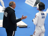 Man Wai Vivian Kong, from Hong Kong, and current Asian champion, during the 46th edition of the City of Barcelona International Fencing Trop...