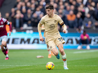 Kai Havertz of Chelsea controls the ball during the Premier League match between West Ham United and Chelsea at the London Stadium, Stratfor...