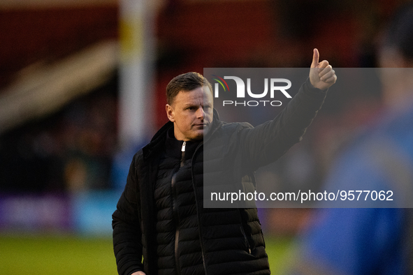 Richie Wellens, manager salutes the fans during the Sky Bet League 2 match between Walsall and Leyton Orient at the Banks's Stadium, Walsall...