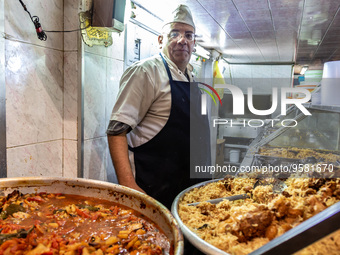 A chef stands in a restaurant  in Amman, capital of Jordan on January 12, 2023. (