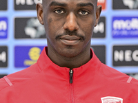 Player of Qatars Al Duhail SC Almoez Ali attends the press conference ahead of the round of 16 match against Qatars Al Rayyan SC at the AFC...