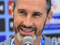 Vicente Peris, head coach of Saudi Arabias Al-Shabab FC attends the press conference ahead of the round of 16 match against Uzbekistans FC N...