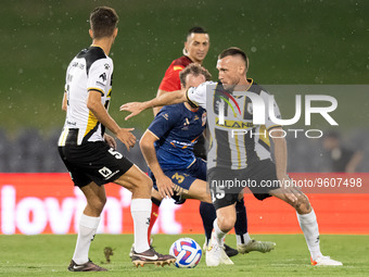 Aleksandar Susnjar of Macarthur FC controls the ball during the round 17 A-League Men's match between Macarthur FC and Newcastle Jets at Cam...