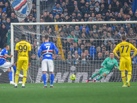 Abdelhamid Sabiri (Sampdoria) failed penalty Lukasz Skorupski (Bologna) during the italian soccer Serie A match UC Sampdoria vs Bologna FC o...