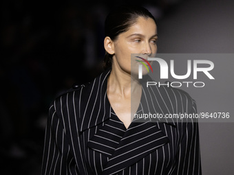 Laetitia Casta walks the runway at the Tod's fashion show during the Milan Fashion Week Womenswear Fall/Winter 2023/2024 on February 24, 202...