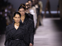 Laetitia Casta walks the runway at the Tod's fashion show during the Milan Fashion Week Womenswear Fall/Winter 2023/2024 on February 24, 202...