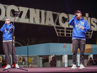 Ukrainian most known hip-hop artist Skofka (Volodymyr Volodymyrovych Samoliuk) performs live during on the meeting on anniversary of the Rus...