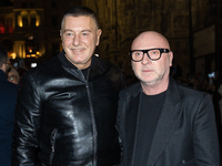 Stefano Gabbana (L) and Domenico Dolce (R) are seen during the Dolce & Gabbana party at Milan Fashion Week Fall/Winter 2023/2024 in Milano,...