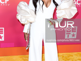 American actress Angela Bassett arrives at the 54th Annual NAACP Image Awards held at the Pasadena Civic Auditorium on February 25, 2023 in...