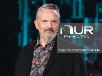 Spanish singer Miguel Bose attends ''Cover Night'' photocall presented by RTVE on February 27, 2023 in Leganes, Spain. (