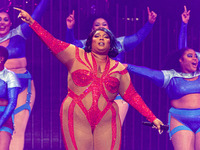 American singer and grammy winner Lizzo performs live at Mediolanum Forum in Milano, Italy, on March 2 2023 (