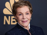 English actress, singer, and author Julie Andrews arrives at NBC's 'Carol Burnett: 90 Years Of Laughter + Love' Birthday Special held at AVA...