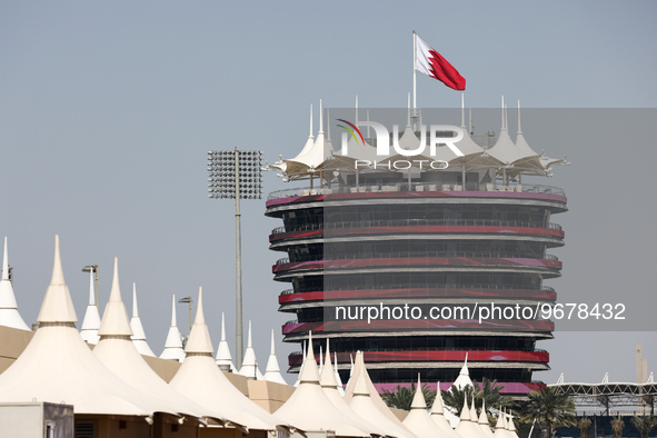 Sakhir Tower  before the practice ahead of the Formula 1 Bahrain Grand Prix at Bahrain International Circuit in Sakhir, Bahrain on March 3,...