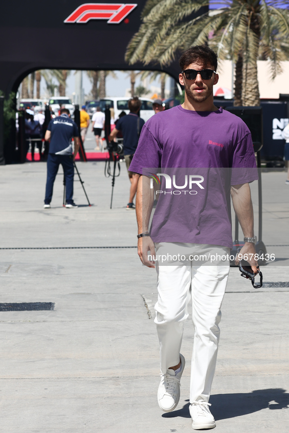 Pierre Gasly of Alpine  before the practice ahead of the Formula 1 Bahrain Grand Prix at Bahrain International Circuit in Sakhir, Bahrain on...