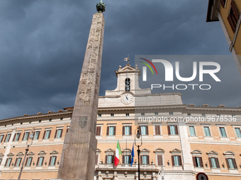 Piazza di Montecitorio, during a session of the Chamber of Deputies, Rome, 2 March 2022  (