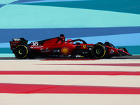 Charles Leclerc of Ferrari during the first practice ahead of the Formula 1 Bahrain Grand Prix at Bahrain International Circuit in Sakhir, B...