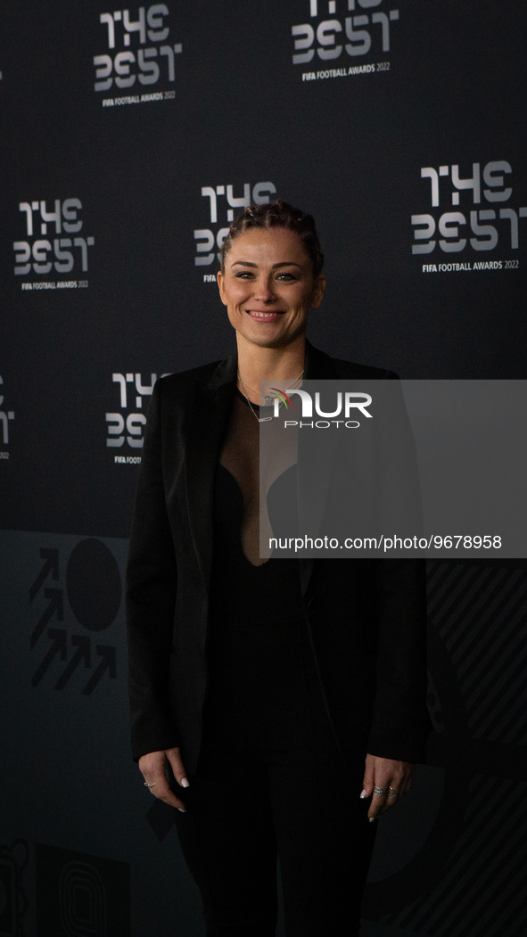 

Laure Boulleau, a foreign French national team and PSG football player, is walking the Green Carpet ahead of The Best FIFA Football Awards...