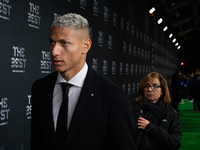 

Richarlison, a Brazilian football player, is walking the green carpet ahead of The Best FIFA Football Awards 2022 in Paris, France on Febr...