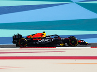 Sergio Perez of Red Bull Racing during the first practice ahead of the Formula 1 Bahrain Grand Prix at Bahrain International Circuit in Sakh...