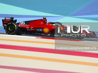 Carlos Sainz of Ferrari during Practice 1 day of Bahrain Grand Prix of 2023 Formula One World Championship at Bahrain International Circuit...