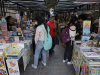 Attendees at the International Book Fair at the Palacio de Mineria in Mexico City, organised by the Faculty of Engineering of the National A...