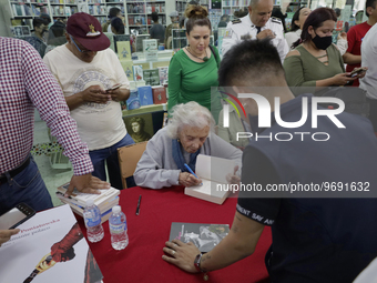 Elena Poniatowska, writer, journalist, during the reinauguration and book signing at the Elena Poniatowska Bookstore located in the Jaime To...
