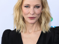 Australian actor Cate Blanchett wearing Loewe arrives at the 2023 Film Independent Spirit Awards held at the Santa Monica Beach on March 4,...