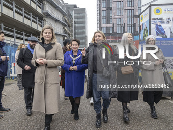 Hundreds of Ukrainians and Dutch people embarked on the Walk of Hope from the Central Station in Utrecht to Jaarbeurs to commemorate one yea...
