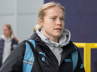 Julie Blakstad #41 of Manchester City  arriving at The Academy Stadium  during the Barclays FA Women's Super League match between Manchester...