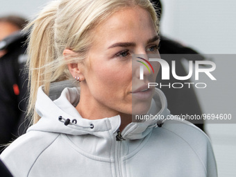 Alex Greenwood #5 of Manchester City  arriving at The Academy Stadium  during the Barclays FA Women's Super League match between Manchester...
