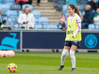 Yui Hasegawa #25 of Manchester City warms up during the Barclays FA Women's Super League match between Manchester City and Tottenham Hotspur...
