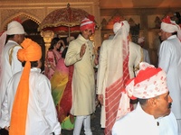 Titular Maharaja of Jaipur Padmanabh Singh after  performs rituals during 'Holika Dahan', at City Palace in Jaipur, Rajasthan,India, Monday,...