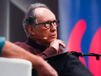 Ian McEwan, an English novelist, is seen during the Lit.cologne, the international literature festival 2023 at Flora Hall in Cologne, German...