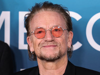 Irish singer-songwriter, activist, and philanthropist Bono (Paul David Hewson) arrives at the Los Angeles Premiere Of Disney+'s Music Docu-S...