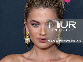 Australian model Megan Blake Irwin arrives at The Women's Cancer Research Fund's An Unforgettable Evening Benefit Gala 2023 held at the Beve...