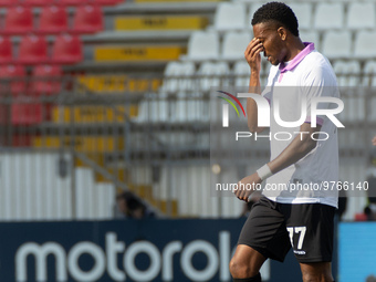 David Okereke of US Cremonese  in action during the Serie A football match between AC Monza and US Cremonese at U-Power Stadium in Monza, It...
