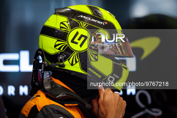 NORRIS Lando (gbr), McLaren F1 Team MCL60, helmet during the Formula 1 STC Saudi Arabian Grand Prix 2023, 2nd round of the 2023 Formula One...