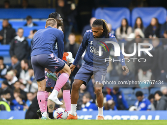 Alex Iwobi of Everton warming up before during the Premier League match between Chelsea and Everton at Stamford Bridge, London on Saturday 1...