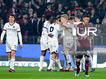 Lewis Ferguson of Bologna FC celebrates after scoring first goal during the Serie A match between US Salernitana and Bologna FC at Stadio Ar...