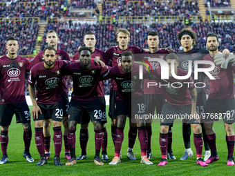 US Salernitana line up during the Serie A match between US Salernitana and Bologna FC at Stadio Arechi, Salerno, Italy on March 18, 2023.  (