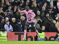 Abdoulaye Doucoure of Everton celebrates his team's second goalduring the Premier League match between Chelsea and Everton at Stamford Bridg...