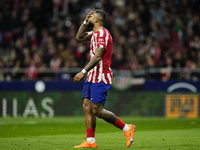 Memphis Depay centre-forward of Atletico de Madrid and Netherlands lament a failed occasion during the La Liga Santander match between Atlet...