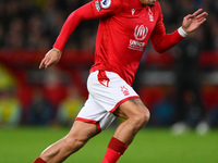 Morgan Gibbs-White of Nottingham Forest runs with the ball during the Premier League match between Nottingham Forest and Newcastle United at...