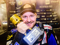 Martin Haarahiltinen winner of Final 1 during the Ice Speedway Gladiators World Championship Final 1 at Max-Aicher-Arena, Inzell, Germany on...