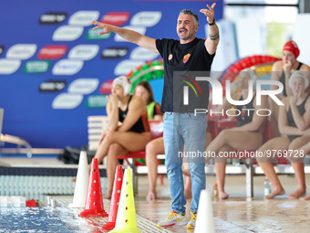head coach Marco Capanna (SIS Roma) during the Waterpolo Italian Serie A1 Women match SIS Roma vs RN Bologna on March 18, 2023 at the Polo A...