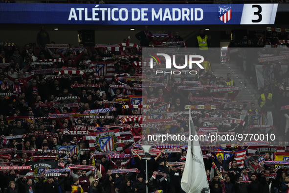Atletico supporters during the La Liga Santander match between Atletico de Madrid and Valencia CF at Civitas Metropolitano Stadium on March...