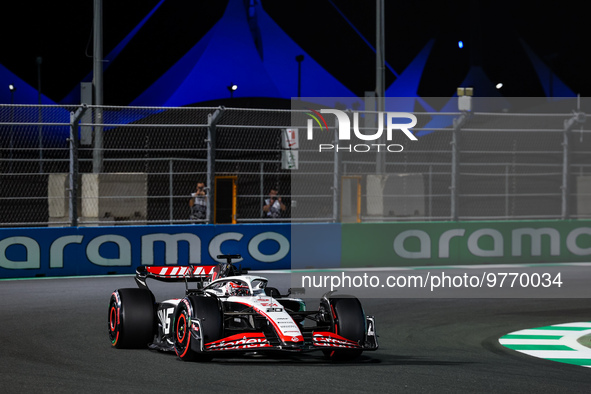 20 MAGNUSSEN Kevin (den), Haas F1 Team VF-23 Ferrari, action during the Formula 1 STC Saudi Arabian Grand Prix 2023, 2nd round of the 2023 F...