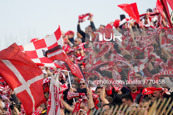 Team of AC Monza fans during AC Monza against US Cremonese, Serie A, at U-Power Stadium in Monza on March, 18th 2023. 