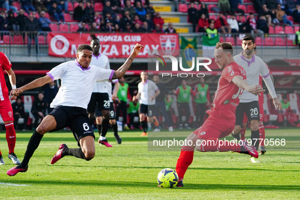Carlos Augusto (#30 AC Monza) score goal during AC Monza against US Cremonese, Serie A, at U-Power Stadium in Monza on March, 18th 2023. 